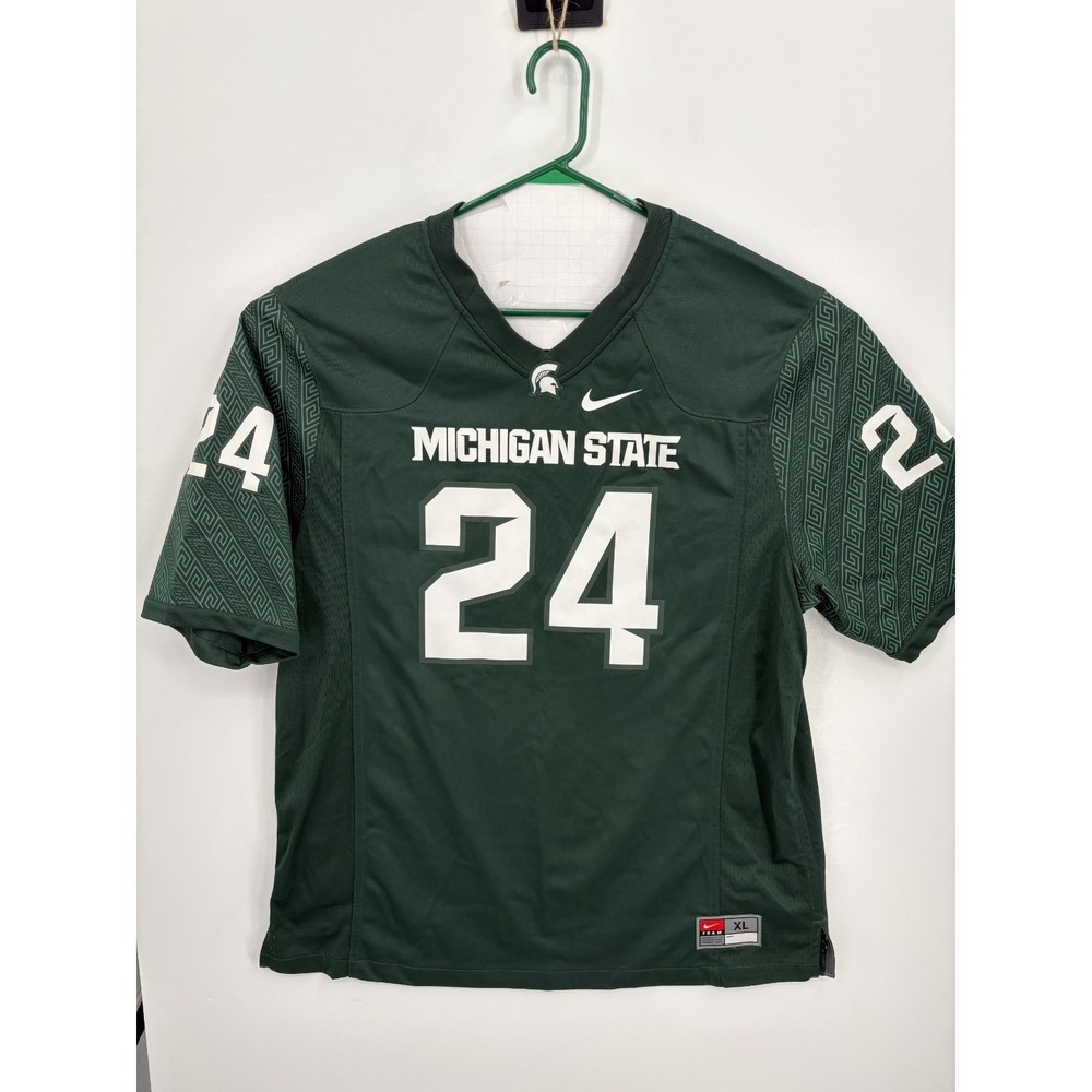 Nike Team Michigan State Spartans Le'Veon Bell #24 Green Football Jersey, XL